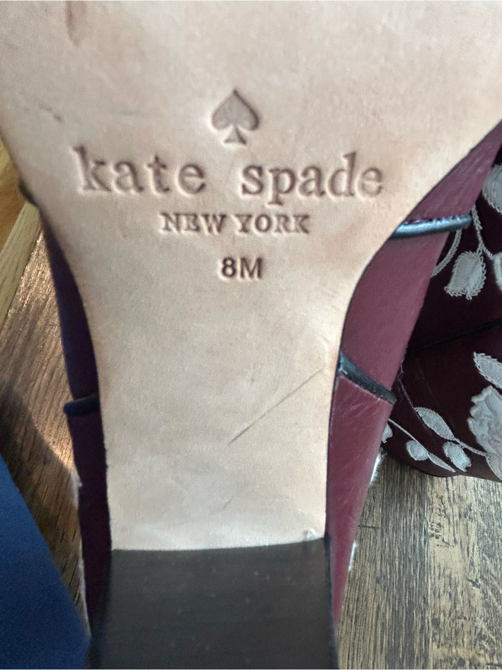 Kate Spade New York Dalton Booties Western Burgundy Leather White Flowers - 8M - Picture 7 of 9